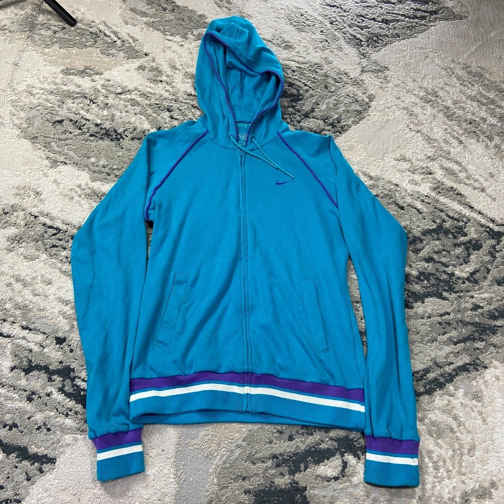 Nike Athletic Dept Hoodie Womens Small Blue Sweat-Wicking Casual Wear Full Zip
